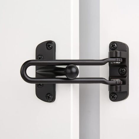 1 Serrure De Porte Barre Pivotante Alliage De Zinc Sécurité Maison Intérieure Noir
