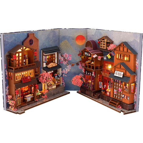 1 Set Book Nook Kit LED Book Nook Shelf Insert Décor Serre-livres Pour La Décoration De Bureau À La Maison