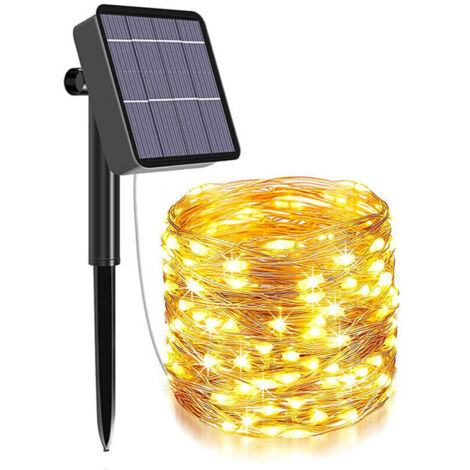1 set di 200 luci a LED solari impermeabili con 8 funzioni, 22 m