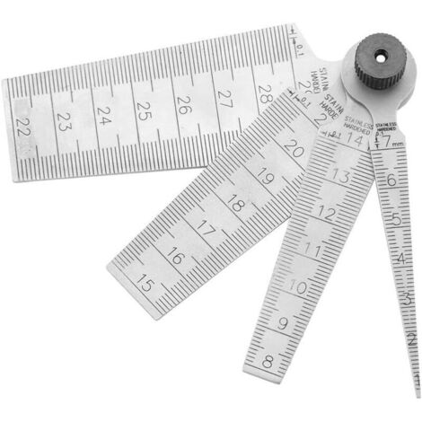 1 set di calibri di spessore in acciaio inox, calibri di spessore da 1 a 29 mm, calibro conico, strumento di misurazione, calibro a cuneo, calibro per fessure porta, calibro a cono ignifugo