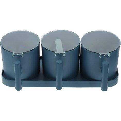 1 Set Gewürzbox Kunststoff Gewürzglas Gewürzdosen Gewürzbox Servierset Küchenvorratsbehälter Gewürzwürzen mit Tablett