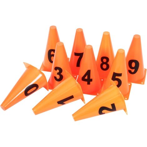 1 Set nummerierter Fußballtrainingskegel, orangefarbene Kegel mit Nummern, für Fußballtraining und -einrichtungen