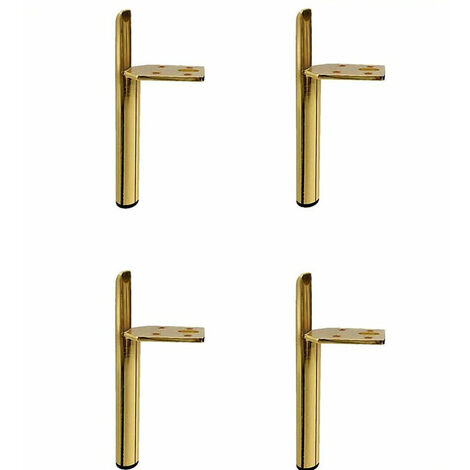 1 Set of 4 Metal Legs, 13cm/5.12inch Iron Legs, Furniture Legs, Interchangeable, Modern, for Sofas, Coffee Tables, TV Cabinets and Other Furniture (Gold)