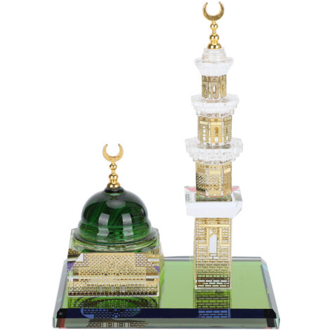 1 Set Ornement de Bureau Islamique Dôme de la Kaaba Mosquée Décoration de Table Bricolage Artisanat Cadeaux