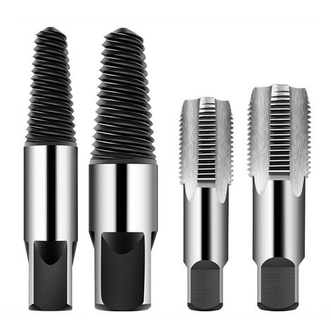 1 Set Pipe Thread Repair Tap Broken Screw Extractor Set Damaged Bolt Water Pipe Remover Hardware Tools for Car Repair （1/2inch、3/4inch）