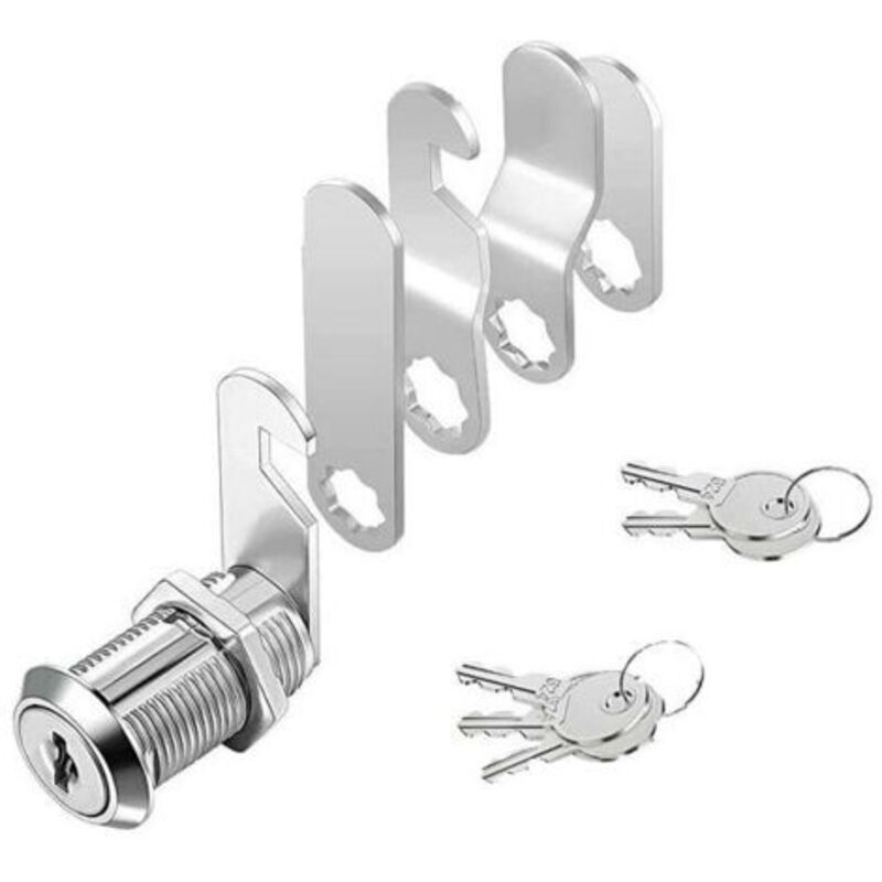 1 set Serrure de boîte aux lettres 4 clés, livré avec 5 plaques de verrouillage différentes, serrure de boîte aux lettres de 16 mm, serrure à levier