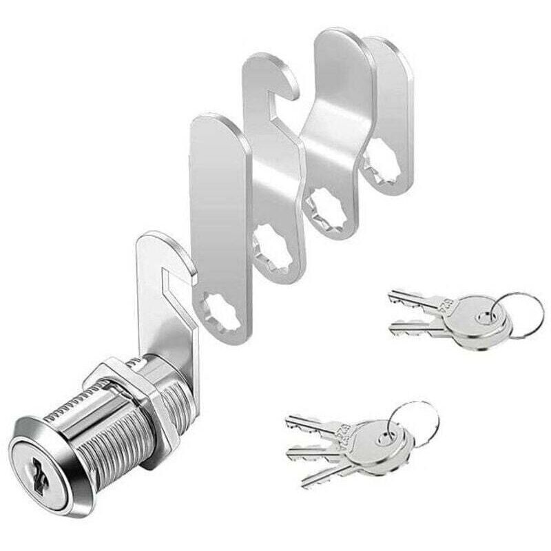 1 set Serrure de boîte aux lettres 4 clés, livré avec 5 plaques de verrouillage différentes, serrure de boîte aux lettres de 16 mm, serrure à levier