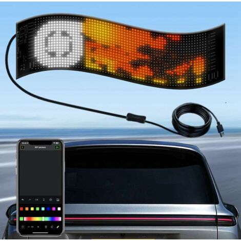 1 Set Spezifikationen: 1696 flexibler Bildschirm Farbe: Siehe Abbildung Material: Kunststoff Bluetooth-Autowerbebildschirm mit App