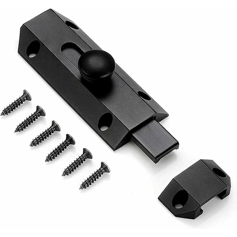 1 Sicherheitsverriegelung mit reinem, dickem Messing, robuste Torverriegelung, schwarz | 07634061586192 1 Sicherheitsverriegelung mit reinem, dickem Messing, robuste Torverriegelung, schwarz | 07634061586192