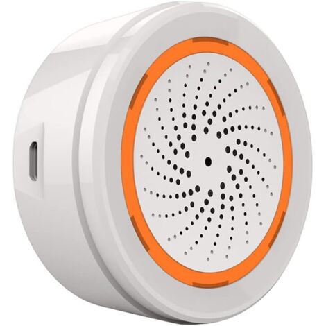 1 Sirène Alarme ZigBee, 90 dB, Double Alimentation, Temps Réglable, 18 Sonneries, Intérieur