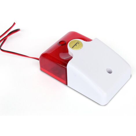1 Sirène Filaire 12V, 105dB Avec Lumière Stroboscopique Rouge Pour Maison Et Entrepôt