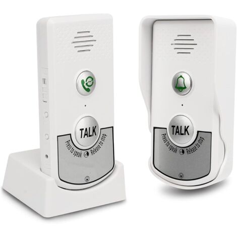 1 Sonnette Interphone Sans Fil Rechargeable IP54, Communication Vocale Longue Portée 1000m, Pour Maison Et Bureau