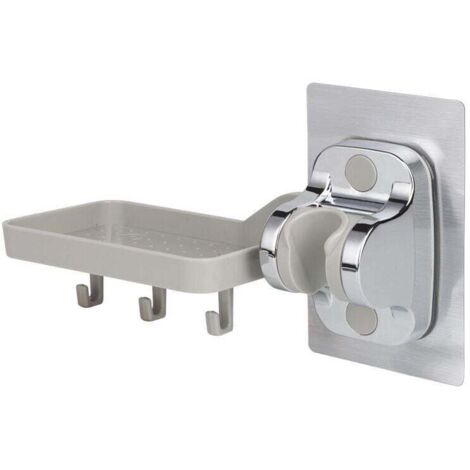 1 soporte de ducha portátil, soporte para cabezal de ducha, sin perforaciones, adhesivo fuerte, soporte de ducha portátil, ángulo ajustable, multifuncional