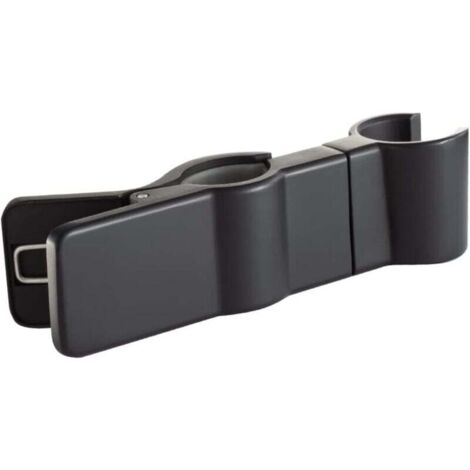 1 soporte para ducha de mano, soporte para cabezal de ducha negro, soporte para cabezal de ducha para barra de ducha sin taladrar, abrazadera de cabezal de ducha ajustable a 35°