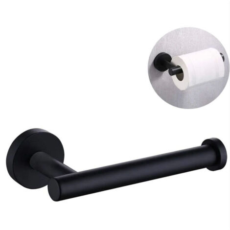 1 soporte para papel higiénico de acero inoxidable negro mate, dispensador de papel higiénico semiabierto, redondo, para montaje en pared, adecuado para baño y cocina