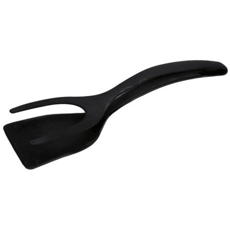1 spatule à crêpes aux œufs, spatule à sauter multifonctionnelle 2 en 1 spatule antiadhésive en silicone pour ustensiles de cuisine (noir)