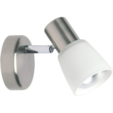 1 Spot mural fer chrome blanc tête pivotante E14 40W pour intérieur