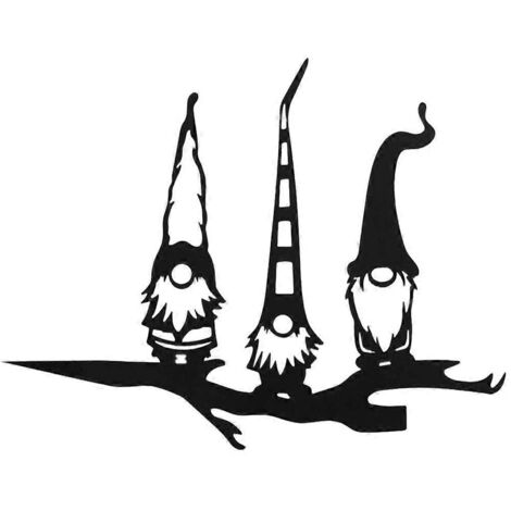 1. Statue en métal de gnome elfe nain silhouette acier, décoration jardin fée extérieur, ornement pelouse cour, art décoratif maison. (159 caractères)