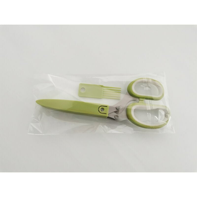 1 Stück Kräuterschere, Küchenschere mit Sicherheitsabdeckung, 5 Klingen aus rostfreiem Stahl, Chopper (grün und weiß)- | 07634066245278 1 Stück Kräuterschere, Küchenschere mit Sicherheitsabdeckung, 5 Klingen aus rostfreiem Stahl, Chopper (grün und weiß)- | 07634066245278