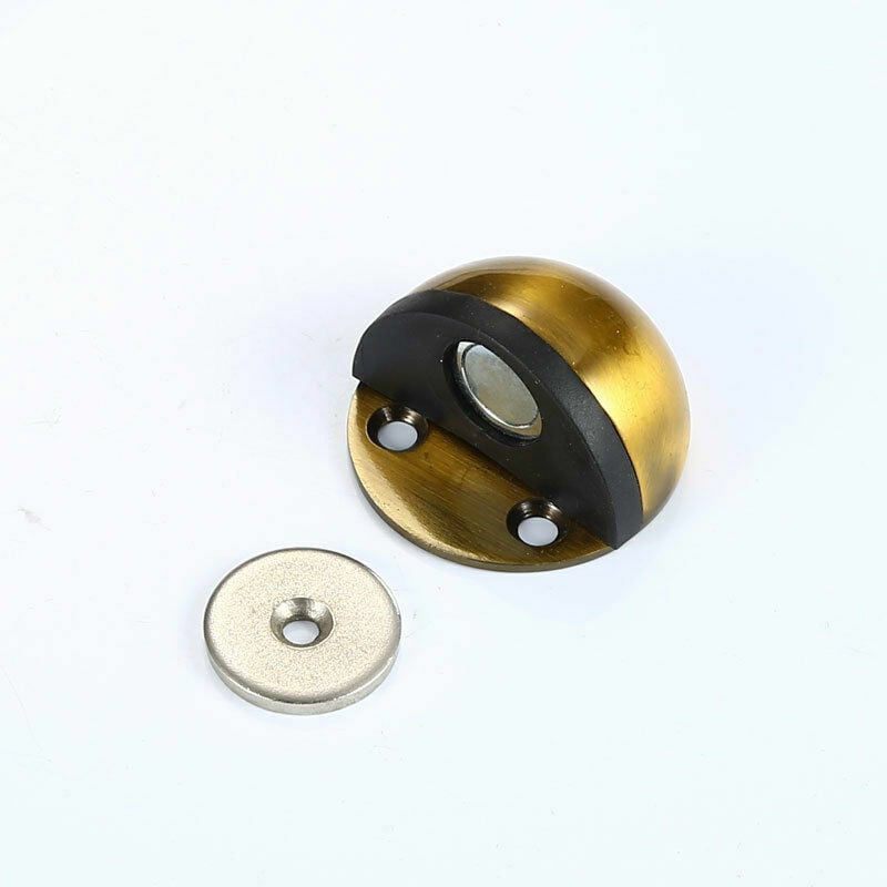 1 Stück Magnetische Türstopper aus Metall, Bodentürstopper zum Anschrauben, kein Bohren, selbstklebende Türstopper für Tür- und Wandschutz (Gelb) | 06286528167386