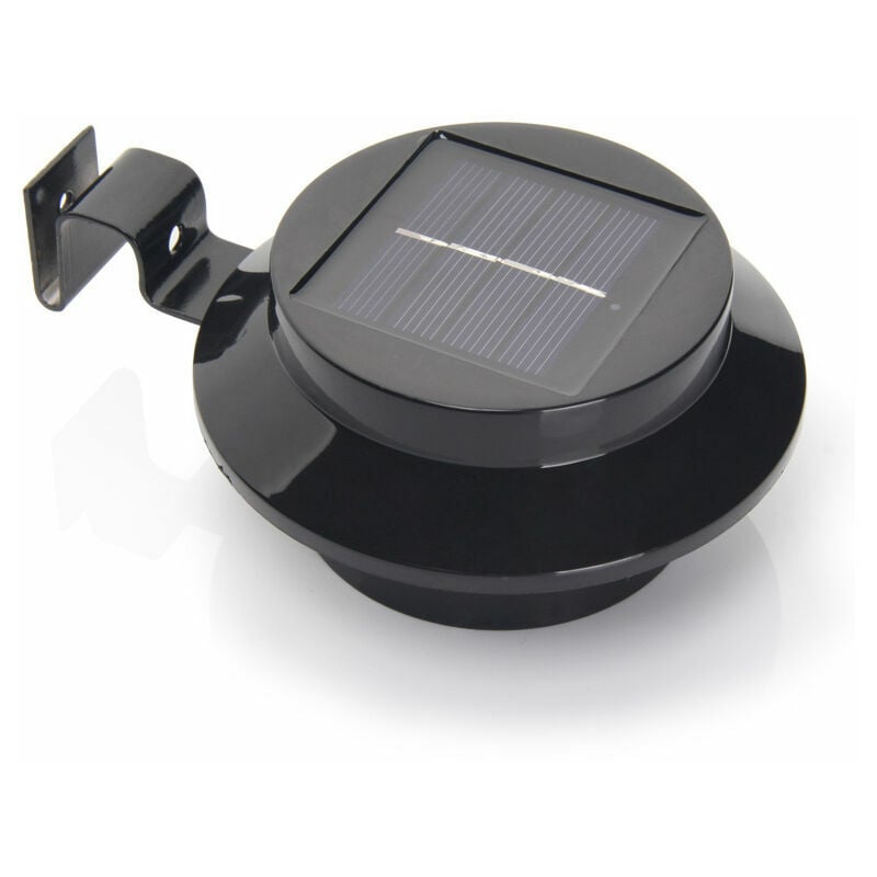 1 Stück Solardachrinnenleuchten, Solarleuchten für den Außenbereich mit verstellbarer Halterung, für Zaun, Garten, Wand, Hof (Schwarz, warmes Licht) | 07634066020127