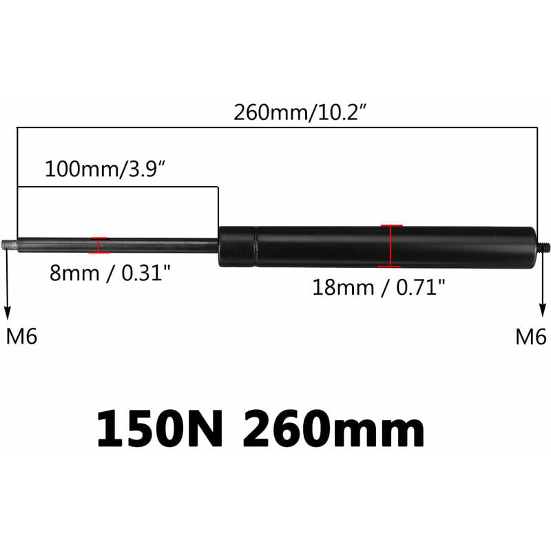 1 stücke 150N 260mm Auto Gasdruckfedern Lift Halterung Federdämpfer Für Universal Auto Modell | 06286528150395 1 stücke 150N 260mm Auto Gasdruckfedern Lift Halterung Federdämpfer Für Universal Auto Modell | 06286528150395