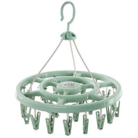 1 stendibiancheria per calzini, stendibiancheria da appendere con 24 clip, stendibiancheria portatile in plastica per calzini, stendibiancheria con ganci antivento per biancheria intima, asciugamani, 