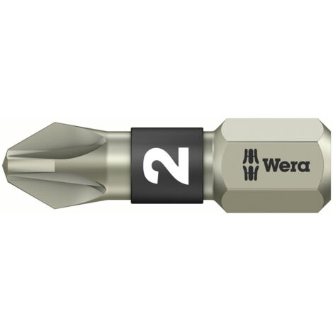 1 Stk. Bit rostfrei 1/4" DIN 3126 C6,3 PZ2x25mm Wera