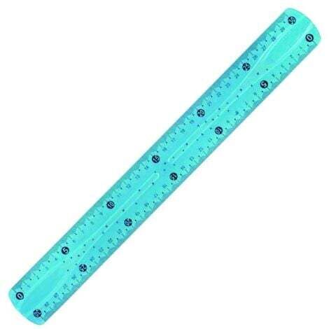1 Stk. flexibles Lineal 30cm / Unzerbrechliches Messinstrument / Messung in Zentimetern (30) und Zoll (12) - Zufällige Farbe (blau, gelb, grün, ...)
