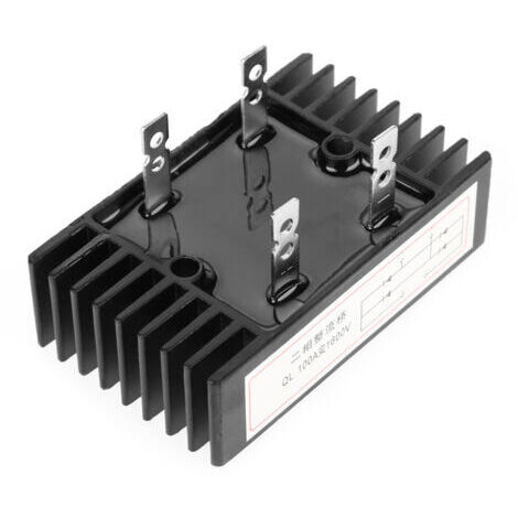 1 Stück 100 A, 1600 V, 2-Phasen-Diodenbrückengleichrichter, Hochleistungs-Schwarz