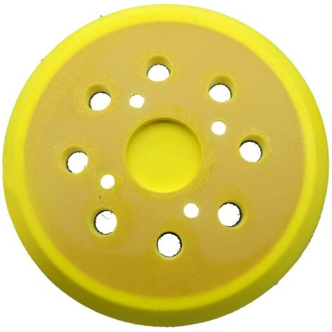1 Stück 125 mm Schleifpad, runde 8-Loch-Schleifscheiben PU-Pad, für Sander Soft Schleifpad ersetzen (Gelb)