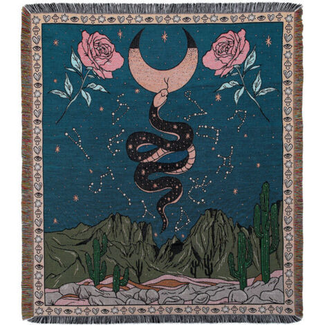 1 Stück 160 x 130 cm, gestrickte Schlangendecke, verziert mit Fransen, Bohemian-Stil, schlicht, weich und bequem, schützt vor Kälte, für Sofa, Couch, Stuhl, Ruhe und Nickerchen