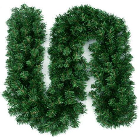 1 Stück 2,7 m künstliche Weihnachtsbaumgirlande, dekorativer Kopf für Innen- und Außenbereich, Weihnachtsschmuck, grüner Schmuck, Weihnachtsschmuck, grünes Gras für Ihre Tür