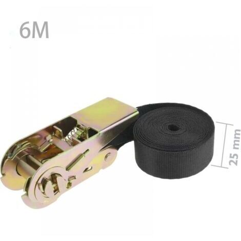 1 Stück 800kg Ratschengurte, Spanngurt mit Ratsche, 6 m x 25 mm, für Motorrad, Auto, Anhänger, Gepäck