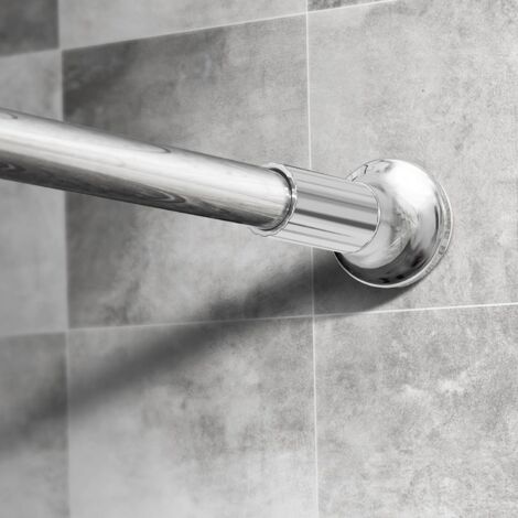 1 Stück Dmore Duschvorhangstange Edelstahl 70-95 cm ohne Bohren, Ausziehbar Teleskopstange kann durch Drehen verstellt werden. Kann sicher als Duschstange gehalten werden