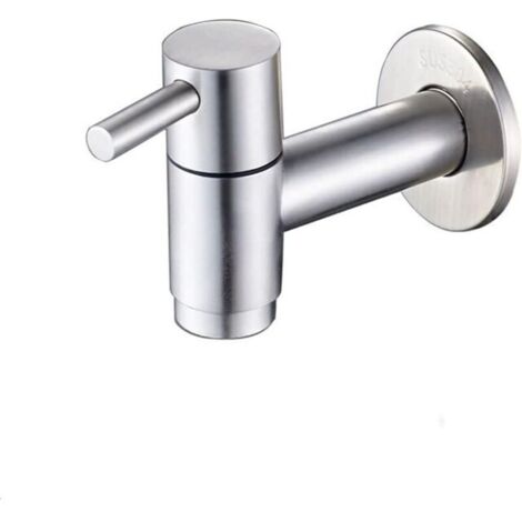 1 Stück Edelstahl-Wandarmatur für Badezimmerwaschbecken, Kaltwasserhahn, Mehrzweckarmatur