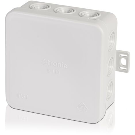 1 Stück f-tronic Feuchtraum-Abzweigkasten IP54, 85x85x40mm, grau, E113