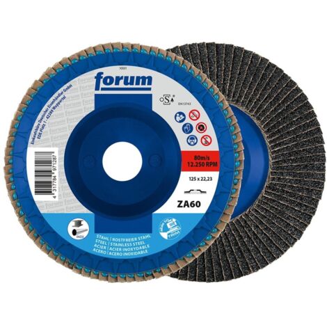 1 Stück Fächerschleifscheibe gewölbt trimmbar FORUM 125 mm ZK 40