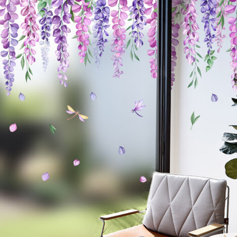 1 Stück Fensteraufkleber mit Sommer-Frühlingsblumen, stoßfest, zum Aufhängen