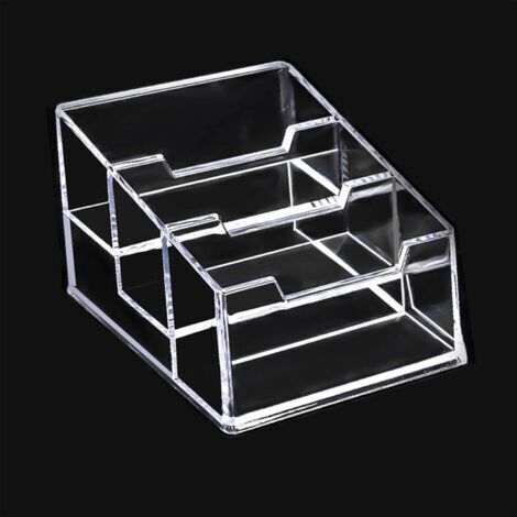 1 Stück Kartenhalter aus Acryl, 3 Fächer Visitenkartenständer, Visitenkartenhalter, transparente Visitenkarten- oder Kreditkartenhalter