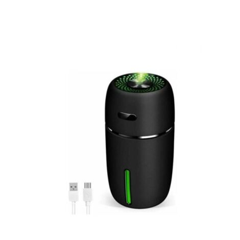 1 Stück Kinder-Luftbefeuchter mit zwei Sprühmodi, leise, mit 7-farbigen LED-Leuchten, tragbarer USB-Luftbefeuchter für zu Hause, 200 ml (schwarz)
