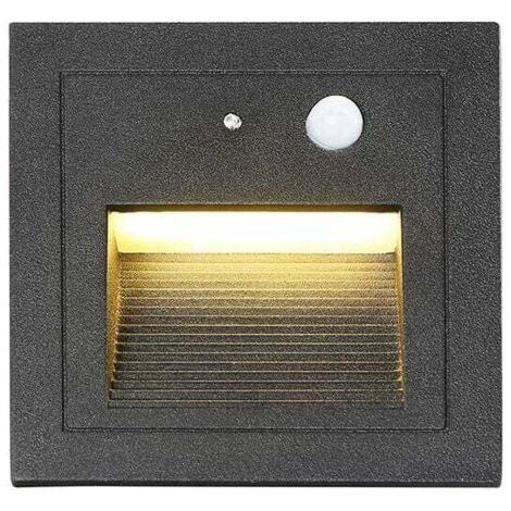 1 Stück LED-Wandeinbaustrahler 3W Wandleuchte Treppenlicht Lampe Bewegungsmelder Bodeneinbau-Treppenleuchte 2800K Warmweiß