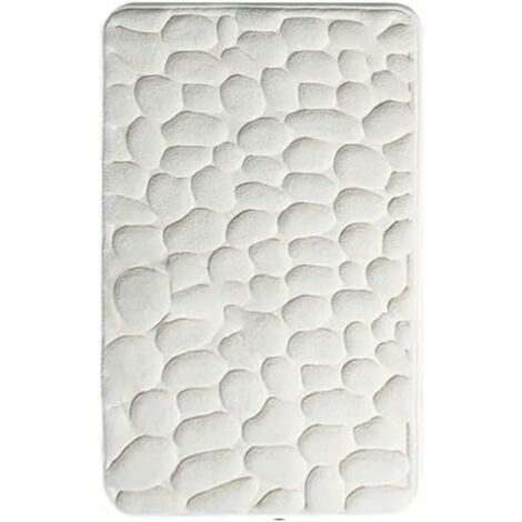 1 Stück (milchig weiß, 40 x 60 cm) Bodenmatte mit Kieselsteinprägung, rutschfeste, wasserabsorbierende Bodenmatte für den Badezimmereingang