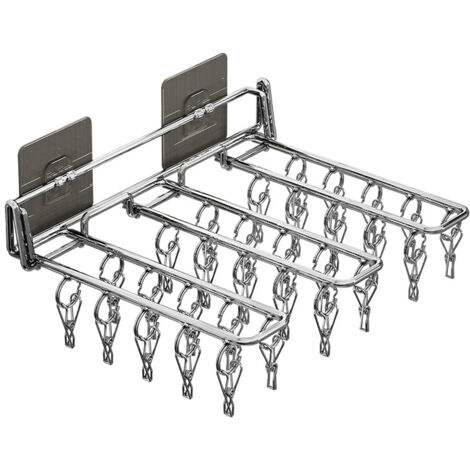 1 Stück Mura Sockentrockner mit 30 Wäscheklammern, Aluminiumrahmen, rostfrei