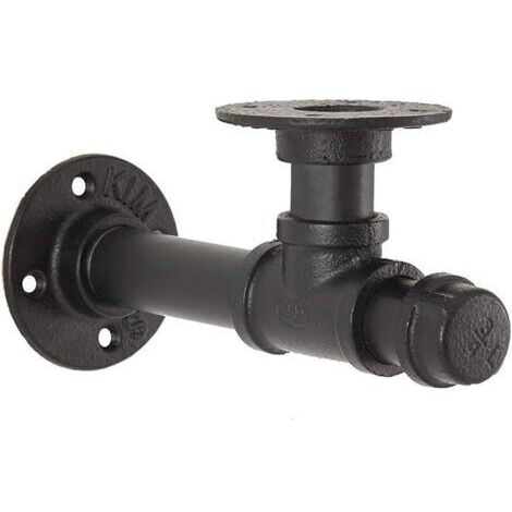 1 Stück, Regalhalterung aus Rohr, Wandregalhalterung im Industriestil, schwarze Regalhalterung, dekorative Wandhalterung zur Dekoration von Küche, Wohnzimmer, Schlafzimmer
