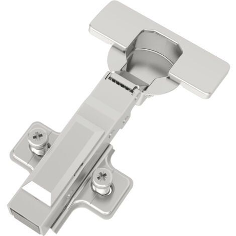 1 Stück SOTECH-SMOOTH Topfband T45 / 105° Eckanschlag (voll aufliegend) mit Dämpfer und Kreuzplatte inkl. Abdeckkappen.