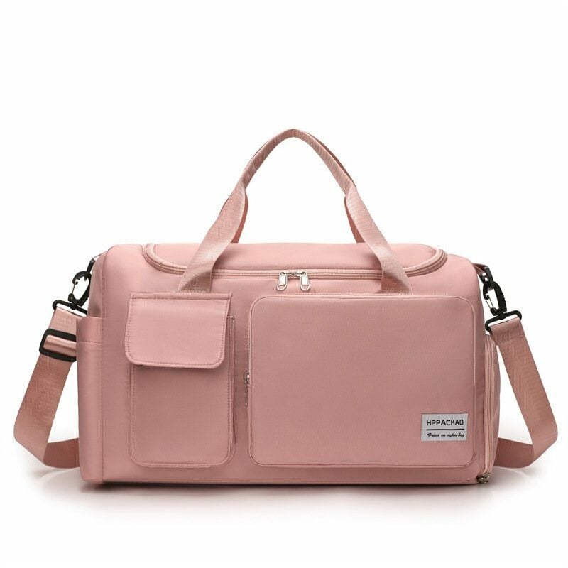 1 Stück Sporttasche, Reisetasche Duffle Bag, große Kapazität, tragbar, faltbar, leicht, wasserdicht, Wochenendsport, Handgepäcktasche, Rosa | 06286480253769