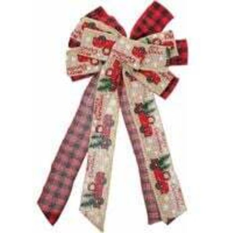 1 Stück Weihnachtsschleife, Tür-Hängedekoration, Kamindekoration, Weihnachtsdekoration, Weihnachtsbaumschmuck, Stoffschleife, Tür-Hängedekoration, Weihnachtsbaumschmuck, Bauernhaus-Weihnachtsdekoratio