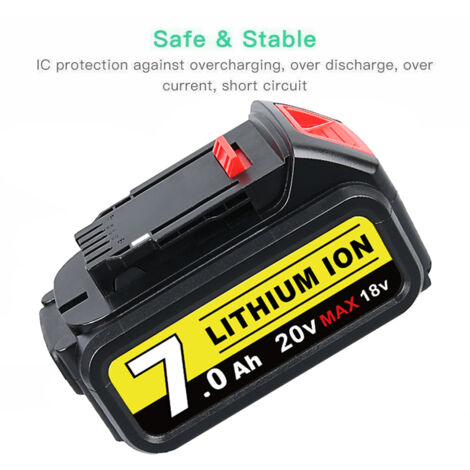 1 Stücke 7,0 Ah DCB182 Ersetzen für Dewalt 18 V Li-on Akku Pin DCB184 DCB180 DCB181 DCB182 DCB200 Elektrowerkzeuge Akku mit LED