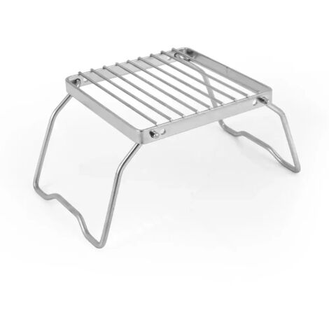 1 support de casserole pliable en acier inoxydable pour réchaud portable ou 1 panier en filet pour barbecue portable.